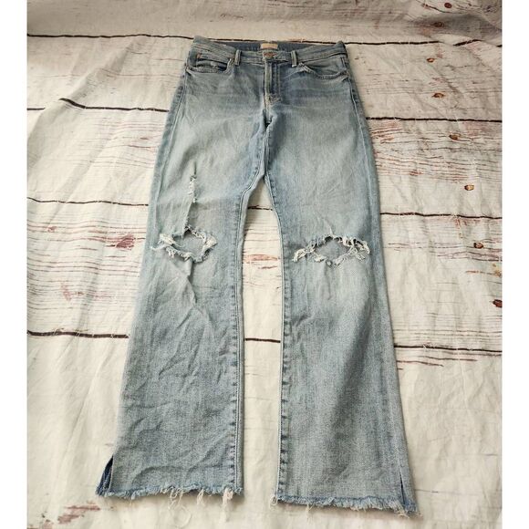 Mother The Rascal Ankle Snippet Distressed Jeans Size 29 - Picture 3 of 10